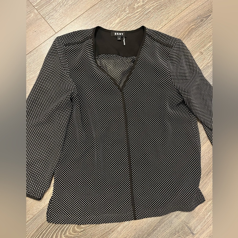 DKNY Polka Dot tunic blouse top XS